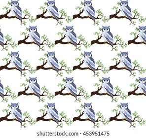 Owl pattern background Vector