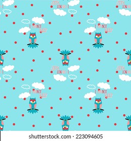 owl pattern background - vector illustration