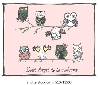 Owl Pattern Design Print For T Shirt