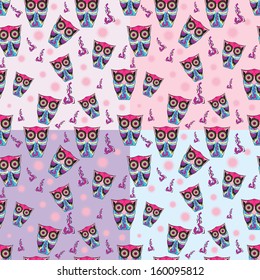 Owl pattern for kids in vector- Vector Illustration
