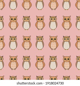 Owl pattern, seamless vector pattern