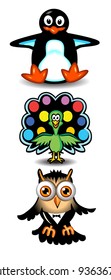 Owl Peacock Penguin