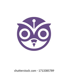 Owl pencil abstract logo vector