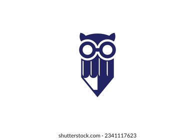 owl pencil vector template logo design