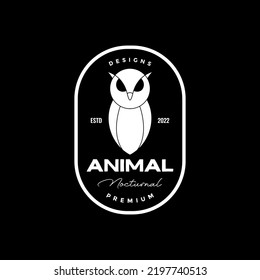 owl perch badge logo design