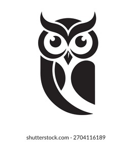 owl perched, staring at the camera, on white background