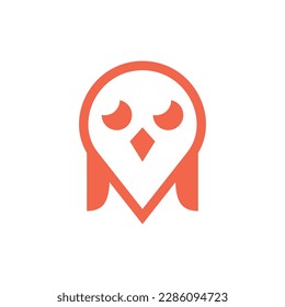 Owl pin icon simple logo