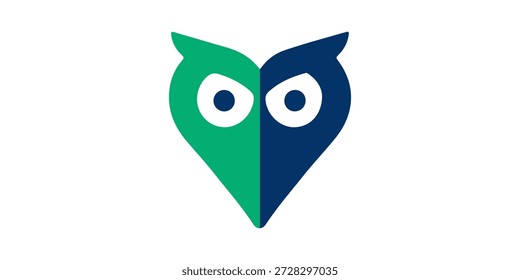 Eule Pin Logo. Eule Location-Logo. Minimalistische Owl Location Logo, Vektorgrafik.