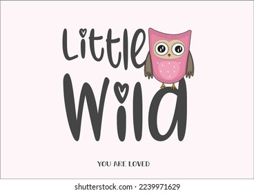 owl pink design vector hand drawn