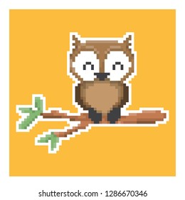 owl in pixel art