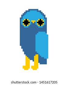 Owl pixel art. eagle-owl 8 bit. Pixelate bird