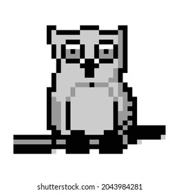 ilustración vectorial simple de píxeles de owl