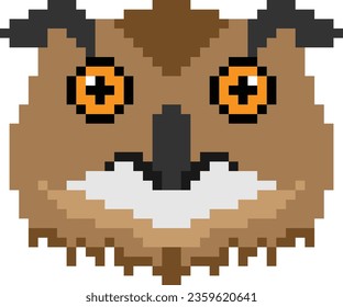 Owl Pixel art vector image or clip art