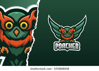 Owl Poacher E-sport Game Logo Template