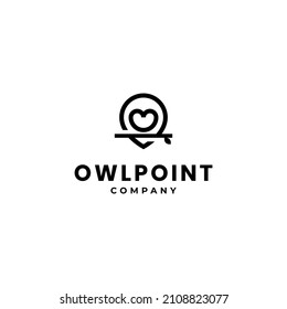 owl point location abstract logo design