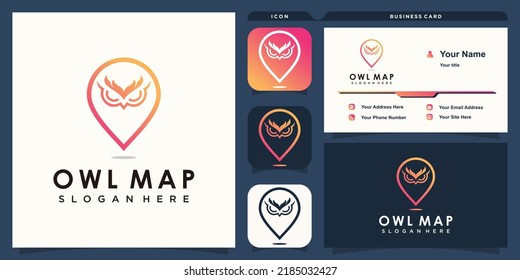 Vector de concepto de diseño de logotipo de punto de búho