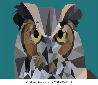 owl polygon vector in illustrator