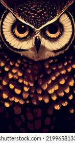 owl portrait, looking on you, big eyes