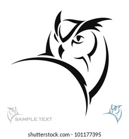 Owl portrait - vector