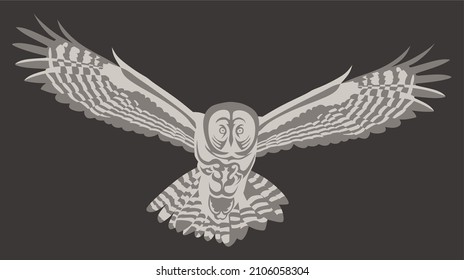 owl - a predatory flying bird with a pattern on the body in the form of a tattoo