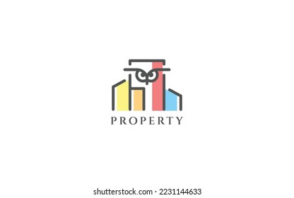Owl property logo. Creative vector based icon template.