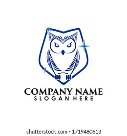 Vector del logotipo de protección de búho aislado en fondo blanco