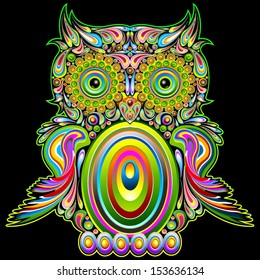 Owl Psychedelic Pop Art Design