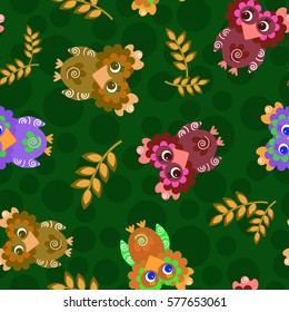 owl purple color vector 4