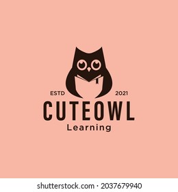 owl leer el logo del concepto del libro, diseño del logo educativo icono vectorial inspiración