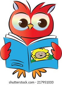 owl reading book