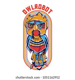 Owl Robot Illustration