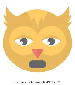
An owl sad expression shown via smiley
