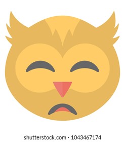 
An owl sad expression shown via smiley
