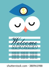 owl sailor. vector illustration