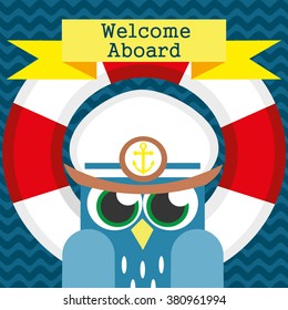 owl sailor. vector illustration
