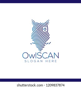 Owl Scan Technology Logo vector Element. Animal Technology Logo Template