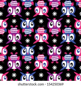 Owl Seamless background