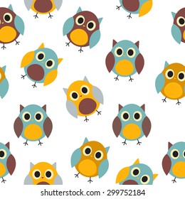 Owl Seamless Pattern Background Vector Illustration EPS10