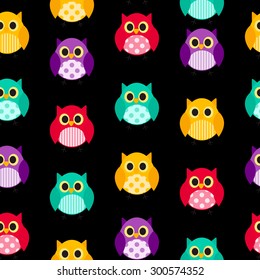 Owl Seamless Pattern Background Vector Illustration EPS10