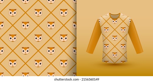 Patrón sin soldadura de búho con camisa