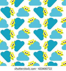 Owl seamless pattern. Surface kid decoration with colorful owls. Vector illustration. Cloth design, wallpaper, wrapping.