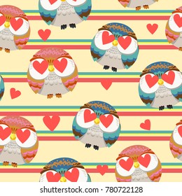 Owl seamless pattern vector