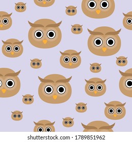 Owl seamless Pattern Vector Design Illustration 