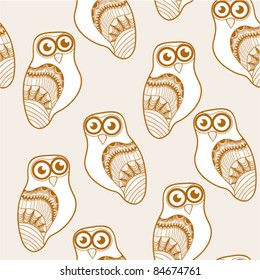 owl seamless texture, bird seamless pattern