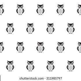 Owl Seamless Vector Pattern