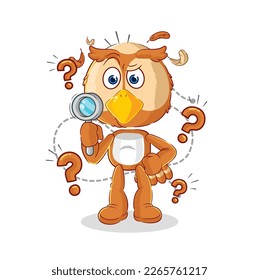 the owl searching illustration. character vector