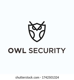 logotipo de seguridad de búho. icono de búho