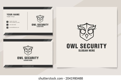 Plantilla de logotipo de seguridad de búho en estilo monograma