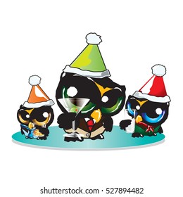 Owl, set of cartoon