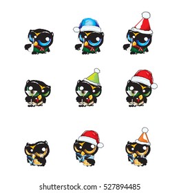 Owl, set of cartoon